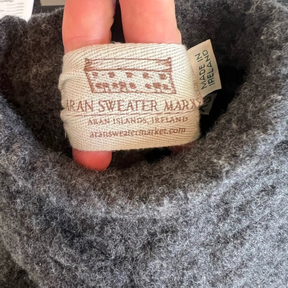 ARAN SWEATER MARKET 100% NERINO WOOL KIDS LONG SLEEVE MOCK TURTLE BECK SWEATER - Picture 4 of 7